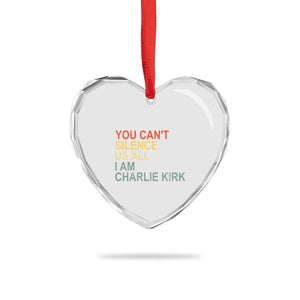 Charlie Kirk Heart Crystal Glass Ornament Retro You Cant Silence Us All TS10 Print Your Wear