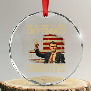 Charlie Kirk Memorial Crystal Glass Ornament Freedom Commemorative USA Flag Tribute TS10 Transparent Glass 3'' Circle Print Your Wear