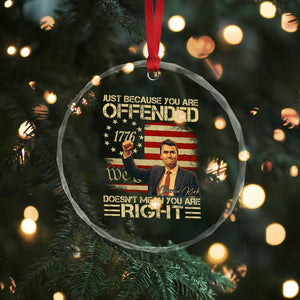 Charlie Kirk Memorial Crystal Glass Ornament Freedom Commemorative USA Flag Tribute TS10 Print Your Wear