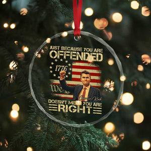 Charlie Kirk Memorial Crystal Glass Ornament Freedom Commemorative USA Flag Tribute TS10 Print Your Wear
