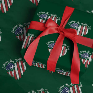 Charlie Kirk Memorial Wrapping Paper Roll Battle Cry Erika Kirk Christian USA Flag Cross TS10 Green Print Your Wear