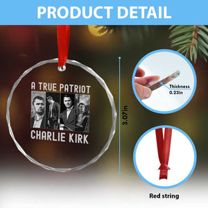 Charlie Kirk Tribute Crystal Glass Ornament A True Patriot Conservative Memorial TS02 Print Your Wear