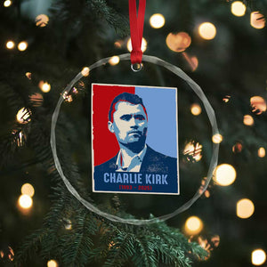 Charlie Kirk Tribute Crystal Glass Ornament Freedom Hope Memorial 1993 2025 TS02 Print Your Wear
