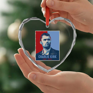 Charlie Kirk Tribute Heart Crystal Glass Ornament Freedom Hope Memorial 1993 2025 TS02 Print Your Wear
