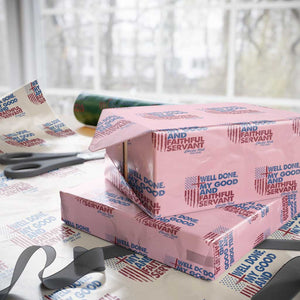 Charlie Kirk Wrapping Paper Roll Fear Not Mens Christian Memorial Tribute Charlie Cross US Flag TS10 Light Pink Print Your Wear