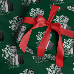 Charlie Kirk Wrapping Paper Roll Free Speech Memorial Tribute TS10 Green Print Your Wear