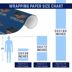 Charlie Kirk Wrapping Paper Roll Great American Patriot USA Flag TS10 Print Your Wear