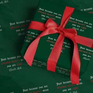 Charlie Kirk Wrapping Paper Roll True Patriot Tribute Freedom Conservative Supporter TS10 Green Print Your Wear