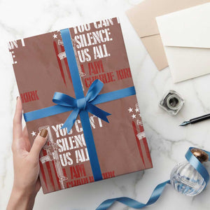Charlie Kirk Wrapping Paper Roll You Cant Silence Us All USA Flag TS10 Mocha Print Your Wear