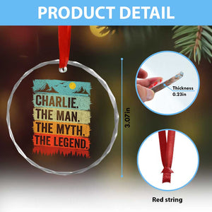 Charlie The Man The Myth The Legend Crystal Glass Ornament Retro Vintage TS10 Print Your Wear