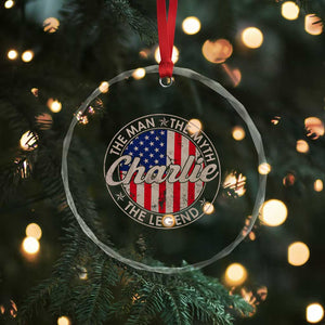 Charlie The Man The Myth The Legend Crystal Glass Ornament Retro Vintage American Flag TS10 Print Your Wear