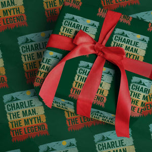 Charlie The Man The Myth The Legend Wrapping Paper Roll Retro Vintage TS10 Green Print Your Wear