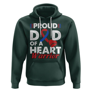 CHD Awareness Hoodie Dad Of A Heart Warrior Congenital Heart Defect Support TS02 Dark Forest Green Printyourwear