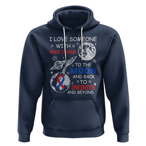 CHD Awareness Hoodie I Love Someone With Heart Disease To The Moon And Back TS02 Navy Printyourwear