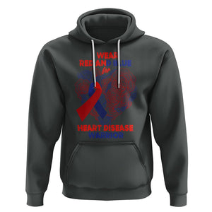 CHD Awareness Hoodie I Wear Red And Blue For Heart Disease Warrior CHD Month TS02 Dark Heather Printyourwear