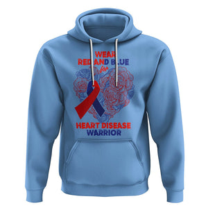 CHD Awareness Hoodie I Wear Red And Blue For Heart Disease Warrior CHD Month TS02 Carolina Blue Printyourwear