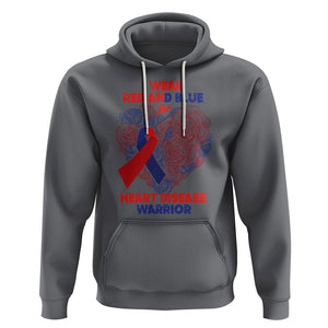 CHD Awareness Hoodie I Wear Red And Blue For Heart Disease Warrior CHD Month TS02 Charcoal Printyourwear