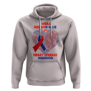 CHD Awareness Hoodie I Wear Red And Blue For Heart Disease Warrior CHD Month TS02 Ice Gray Printyourwear