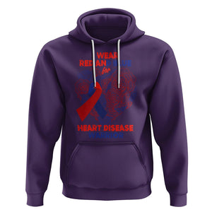 CHD Awareness Hoodie I Wear Red And Blue For Heart Disease Warrior CHD Month TS02 Purple Printyourwear