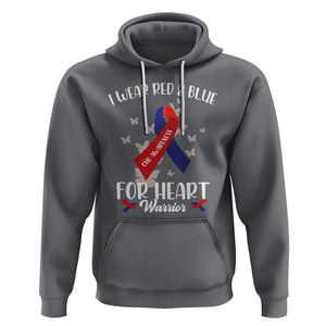 CHD Awareness Hoodie In February I Wear Red And Blue For Heart Warriors TS02 Charcoal Printyourwear