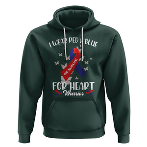 CHD Awareness Hoodie In February I Wear Red And Blue For Heart Warriors TS02 Dark Forest Green Printyourwear