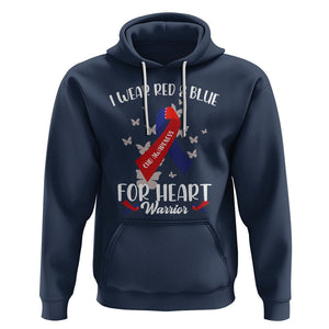 CHD Awareness Hoodie In February I Wear Red And Blue For Heart Warriors TS02 Navy Printyourwear