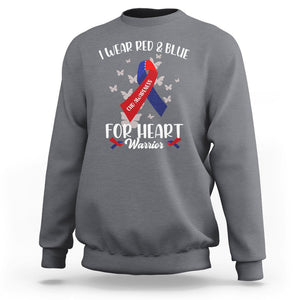 CHD Awareness Sweatshirt In February I Wear Red And Blue For Heart Warriors TS02 Charcoal Printyourwear
