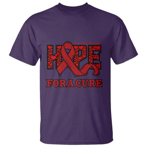 CHD Awareness T Shirt Hope For A Cure Heart Disease CHD Awareness Red Ribbon TS02 Purple Printyourwear
