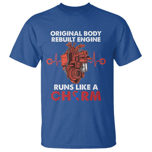 CHD Awareness T Shirt Original Body Rebuilt Engine Runs Like A Charm Heart Surgery TS02 Royal Blue Printyourwear