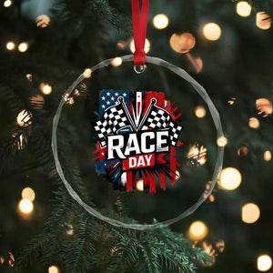Checkered Flag Racing Crystal Glass Ornament Race Day Team Lover TS14 Print Your Wear