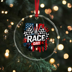 Checkered Flag Racing Crystal Glass Ornament Race Day Team Lover TS14 Print Your Wear