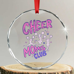 Cheer Moms Club Crystal Glass Ornament Cheerleader Mom Mother’s Day Gift TS14 Transparent Glass 3'' Circle Print Your Wear