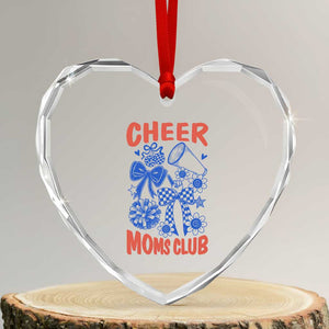 Cheer Moms Club Heart Crystal Glass Ornament Funny Cheerleading Mom Mother’s Day Gift TS14 Transparent Glass 3'' Heart Print Your Wear
