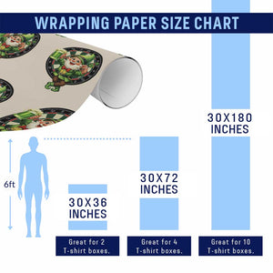 Cheerful Gnome Playing Darts Wrapping Paper Roll St Patricks Day Gift TS12 Print Your Wear