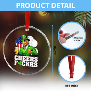 Cheers Fckers Funny Trump Irish Toast Crystal Glass Ornament St Patricks Day Drinking Humor TS02 Print Your Wear