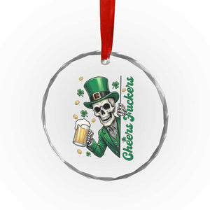 Cheers Fuckers St Patricks Day Crystal Glass Ornament Funny Skeleton Drinking Beer TS14 Print Your Wear