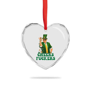 Cheers Fuckers St Patricks Day Heart Crystal Glass Ornament Funny Beer Drinking Trump TS14 Print Your Wear