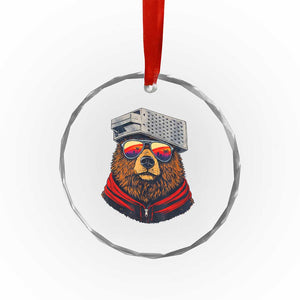 Cheese Grater Bear in Beast Mode Crystal Glass Ornament Funny Rivalry Art for Hardcore Football Fans TS02 Print Your Wear