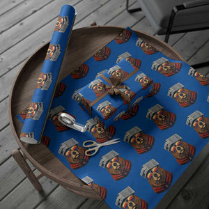 Cheese Grater Bear in Beast Mode Wrapping Paper Roll Funny Rivalry Art for Hardcore Football Fans TS02 Blue Print Your Wear