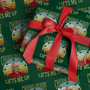Cherie Berry Lifts Me Up Wrapping Paper Roll Retro Vintage Elevator Tribute Funny NC Meme TS02 Green Print Your Wear