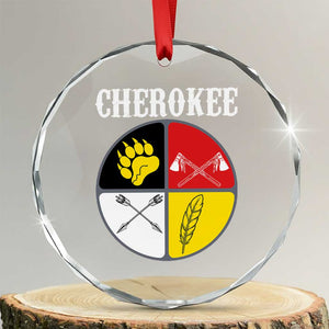 Cherokee Cultural Pride Crystal Glass Ornament Native American Medicine Wheel Art