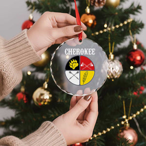 Cherokee Cultural Pride Crystal Glass Ornament Native American Medicine Wheel Art