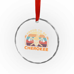 Cherokee Heritage Pride Crystal Glass Ornament Vintage Native American Warrior Skull