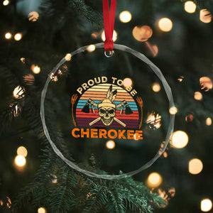 Cherokee Heritage Pride Crystal Glass Ornament Vintage Native American Warrior Skull