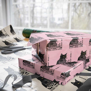 Chess Lover Wrapping Paper Roll I Never Lose Either I Win Or I Learn Elegant Cool Cat
