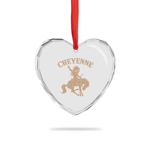 Cheyenne State Native American Cowboy Rodeo Heart Crystal Glass Ornament TS11 Print Your Wear
