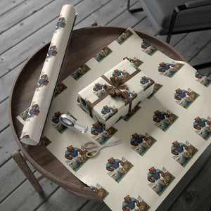 Football Rival Gift Wrapping Paper Roll Fierce Br Defeating Lio TS12 Beige Print Your Wear