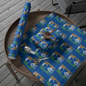 Chicago IL St Patricks Day Wrapping Paper Roll Distressed Shamrock Vintage Irish Flag TS11 Blue Print Your Wear