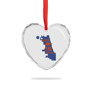 Chicago Map Bear Keep The Team Heart Crystal Glass Ornament Funny City Pride Gift TS12 Print Your Wear