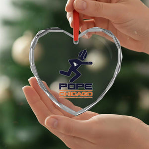 Chicago Pope Leo XIV American Football Heart Crystal Glass Ornament TS11 Print Your Wear